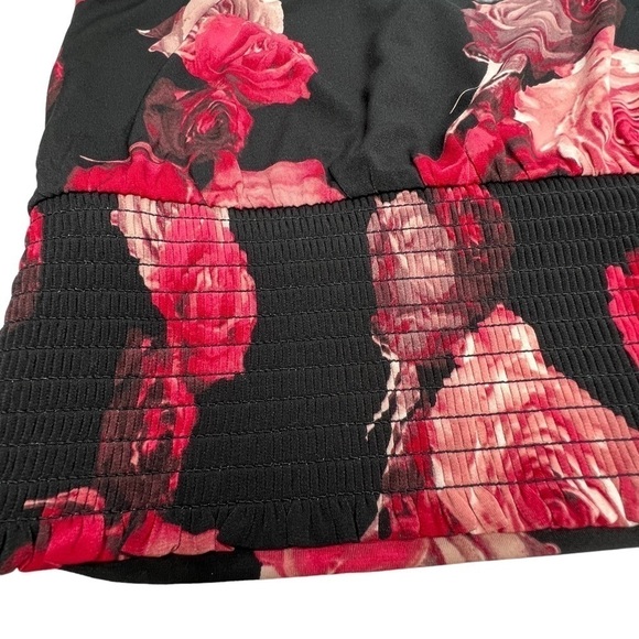 NWT WHBM Floral Red Black Jersey Knit Camisole Button Detail Size M - Picture 11 of 16